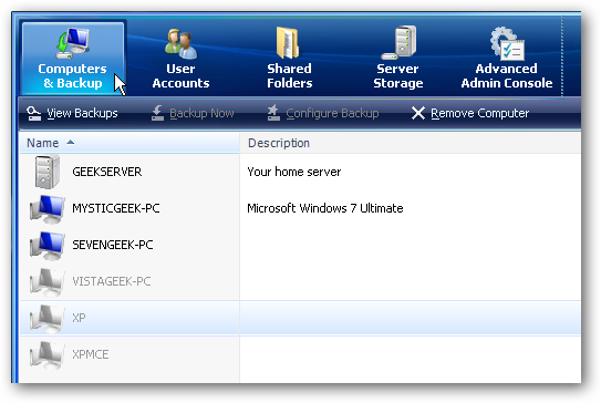 Remove a Network Computer from Windows Home Server