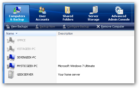 Clear Network/server Remove a Network Computer from Windows Home Server