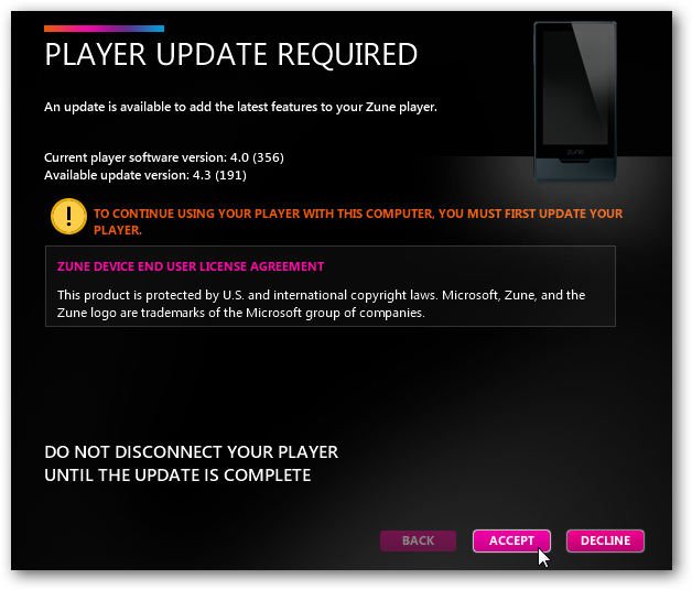 Update Your Zune Player Software