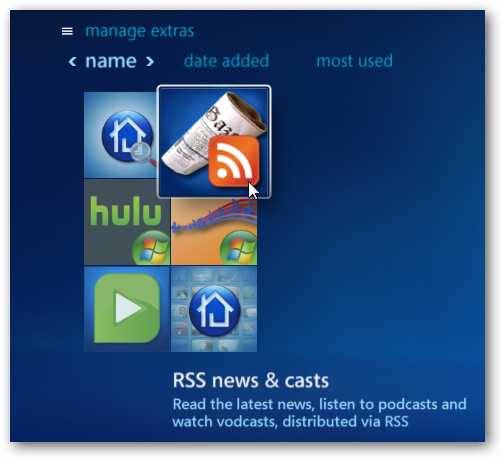 Access Your favorite RSS Feeds in Windows Media Center