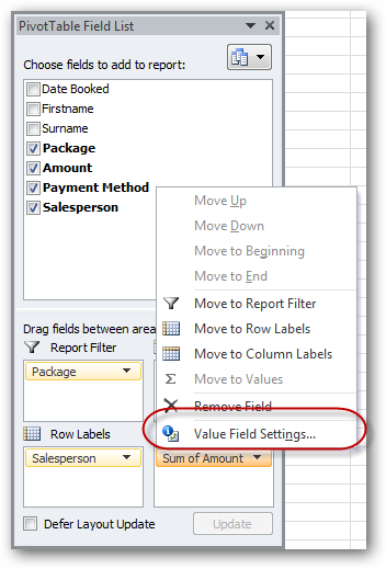Working with Pivot Tables in Microsoft Excel
