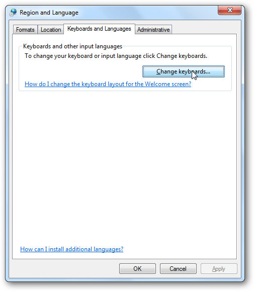 Add keyboard languages to XP, Vista, and Windows 7