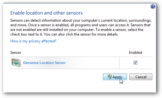 Find your computer’s location with Windows 7 and Geosense