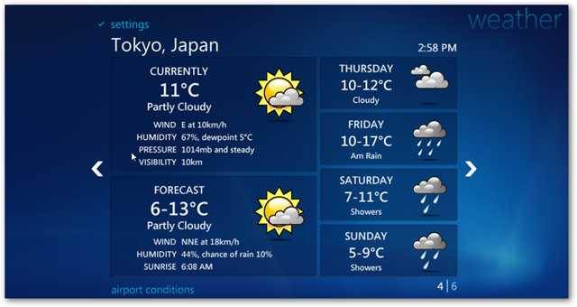 View Weather Conditions in Windows 7 Media Center