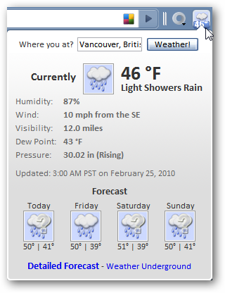 View Weather Underground Forecasts in Google Chrome