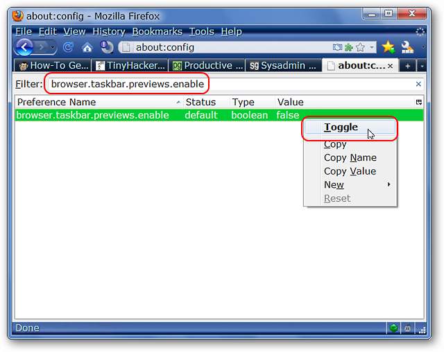 Enable Thumbnail Previews for Firefox in Windows 7 Taskbar