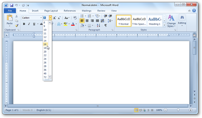 Change the Default Font Size in Word