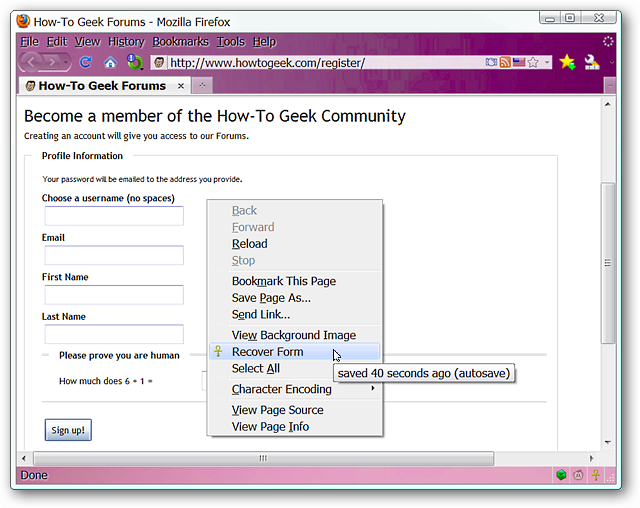 Recover Lost Form Data in Firefox