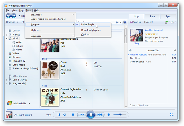 Window Dialog Song Display Song Lyrics in Windows Media Player with Lyrics Plugin