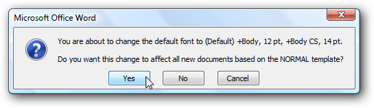 Change the Default Font Size in Word