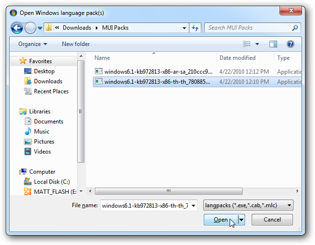 Change the User Interface Language in Vista or Windows 7