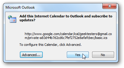 View Your Google Calendar in Outlook 2010