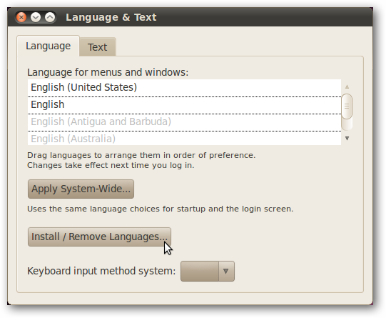 Change the User Interface Language in Ubuntu