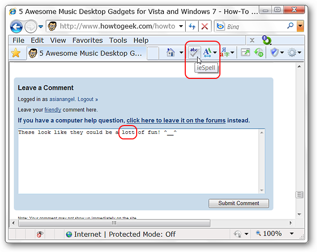 Add Spell Checking to Internet Explorer