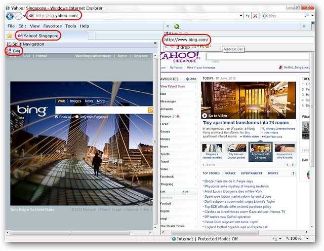 Split Internet Explorer into Dual-Panes