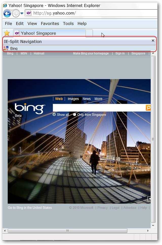 Split Internet Explorer into Dual-Panes