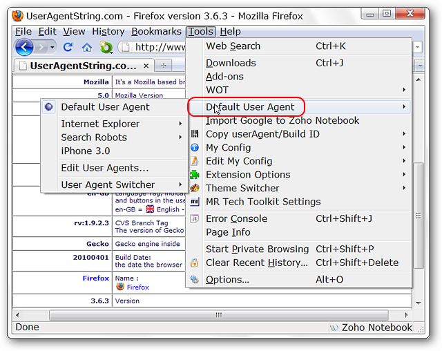 How To Change the User Agent String in Firefox
