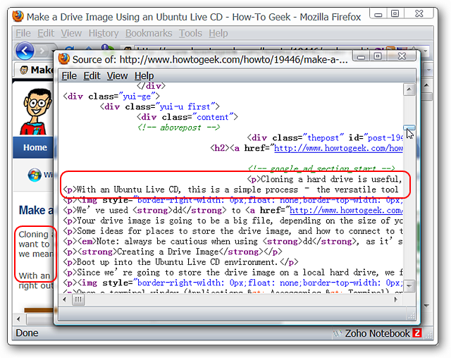 View HTML Tags and Webpage Combined in Firefox