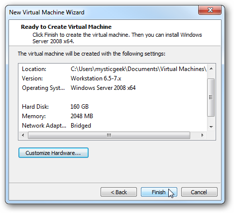 How To Setup and Install Windows Home Server "Vail" in VMware Player