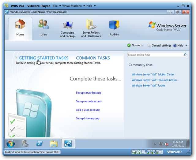 How To Setup and Install Windows Home Server "Vail" in VMware Player