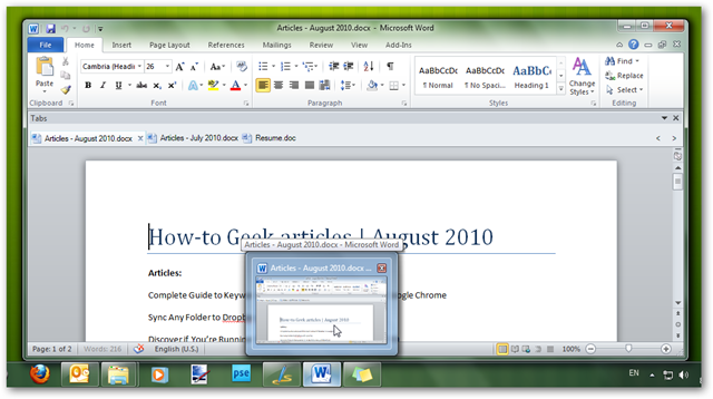 How to Add Tabbed Documents to Microsoft Word