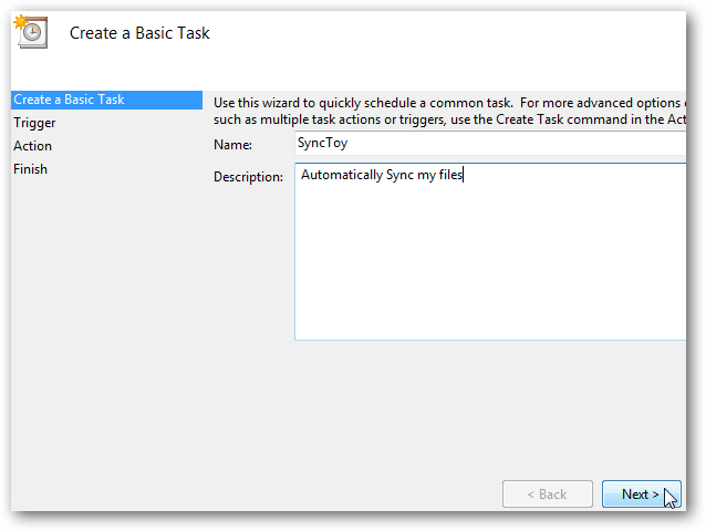 Schedule SyncToy to Run Automatically With Task Scheduler in Windows 7