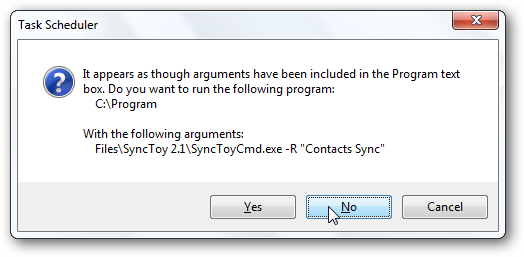 Schedule SyncToy to Run Automatically With Task Scheduler in Windows 7