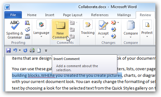 How To Add Comments to Documents in Word 2010