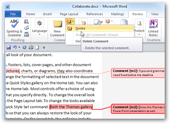 How To Add Comments to Documents in Word 2010