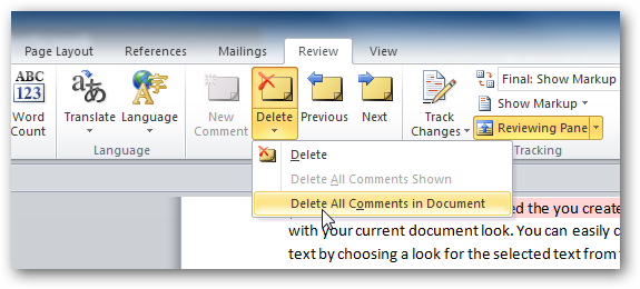 How To Add Comments to Documents in Word 2010