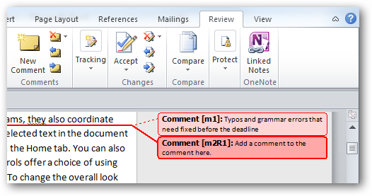 How To Add Comments to Documents in Word 2010