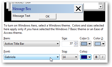 Customize the Title Bar and Other System Fonts in Windows 7
