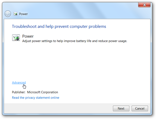 Improve Battery Life in Windows 7 with the Built-In Power Troubleshooter