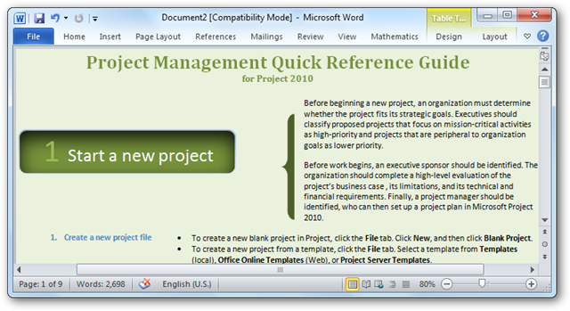 Getting Started With Microsoft Project 2010