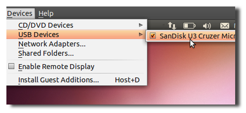 Mount USB Devices in Virtualbox with Ubuntu