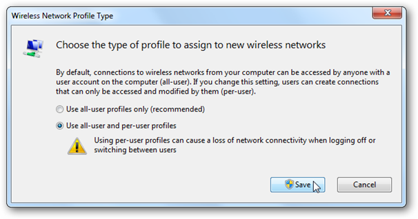 How to Enable User-Specific Wireless Networks in Windows 7