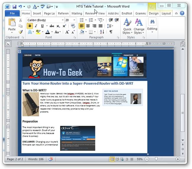 Beginner Geek: Add Flair to Word Documents Using Tables