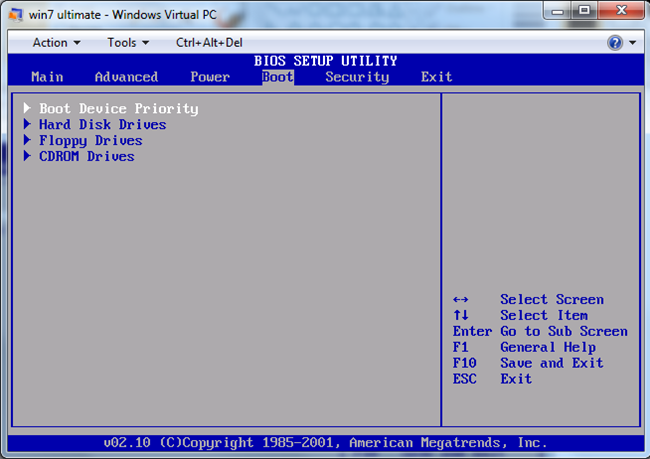 How to Change the Virtual Machine Boot Device in Virtual PC