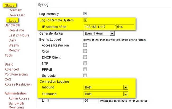 Show Logging Output Router How to Configure Your Router for Network Wide URL Logging