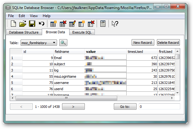 Stupid Geek Tricks: Hacking the Firefox Profile Data Storage