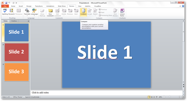 Compare and Merge Different Versions of Your Presentations in PowerPoint