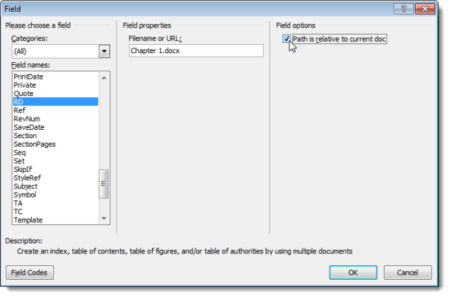 Create One Table of Contents from Multiple Word 2010 Documents