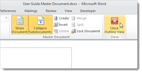 Create a Master Document in Word 2010 from Multiple Documents