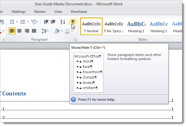 Module Sign Word Create a Master Document in Word 2010 from Multiple Documents