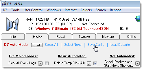 How to Backup Profiles, Repair, and Tweak Windows Settings Using D7