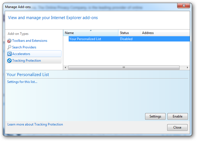 Avoid Being Tracked On The Internet Using Tracking Protection List in IE9