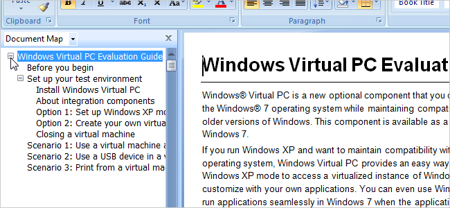 Learn How to Use the Document Map in Word 2007