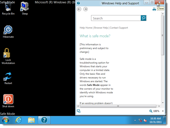 Enable, Use, and Disable Safe Mode in Windows 8
