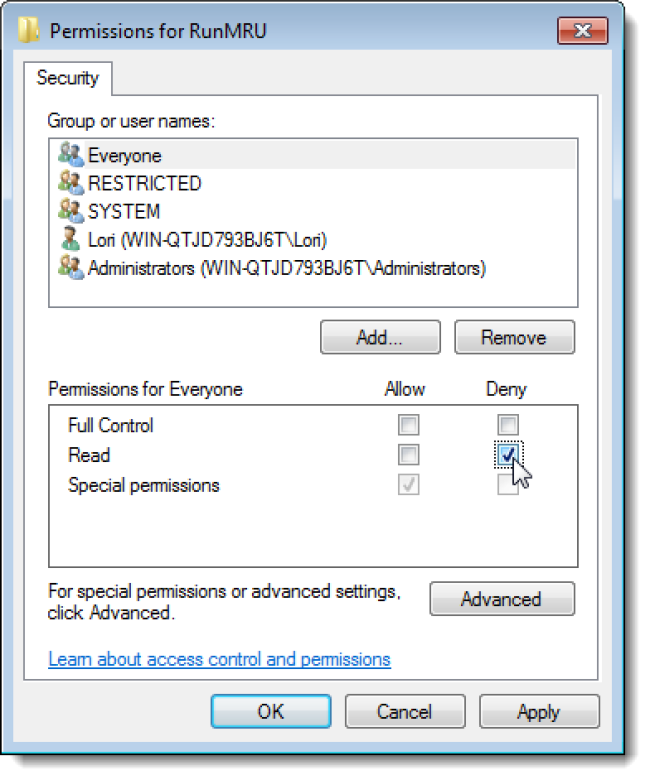 Tweak the History in the Run Dialog Box in Windows