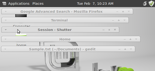 How to Roll a Window Up Into its Title Bar in Linux Mint 12